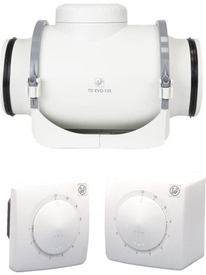 Soler&Palau Td Evo 125 Reb-1 Hız Anahtarlı 310 M3/h Soler&Palau Kademeli Yuvarlak Havalandırma Fanı