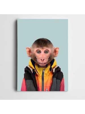 Sarı Montlu Maymun Kanvas Tablo