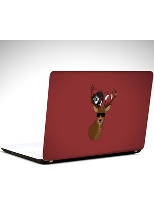 Gözlüklü Geyik Laptop Sticker