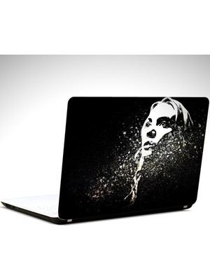 Siyah Beyaz Portre Laptop Sticker