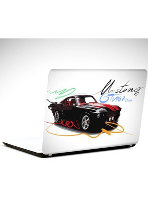 Dekolata Siyah Mustang Laptop Sticker