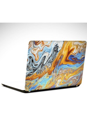Sarı Mavi Renkli Geçişler Soyut Laptop Sticker