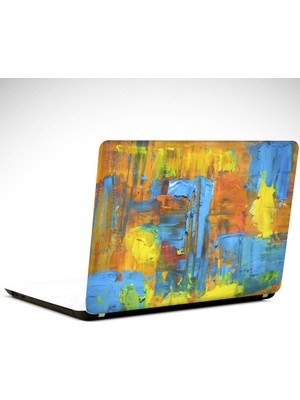Sarı Turuncu Renkleri Soyut Laptop Sticker