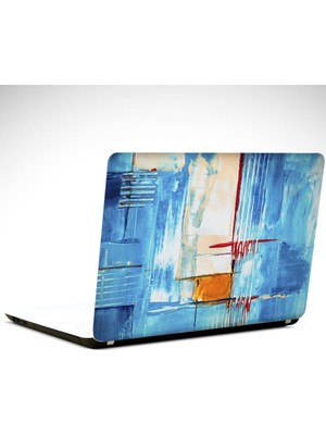 Mavi Içinde Beyaz Şeritler Laptop Sticker