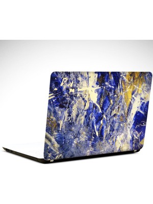 Mavi ve Beyaz Soyut Laptop Sticker