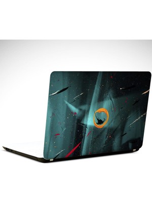 Turuncu Çember Soyut Laptop Sticker