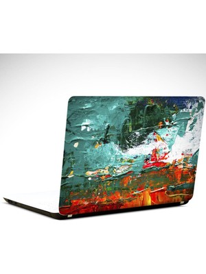Kırmızı ve Yeşil Soyut Laptop Sticker