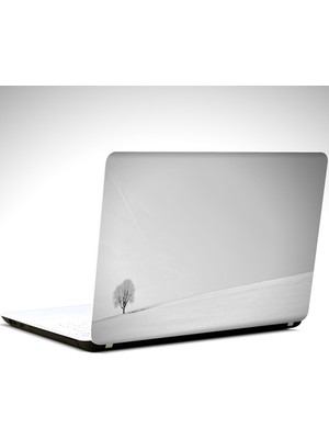 Minimal Ağaç ve Göktaşı Laptop Sticker