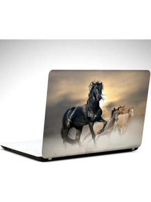 Siyah At Laptop Sticker