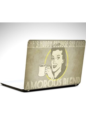 Kahve Retro Laptop Sticker