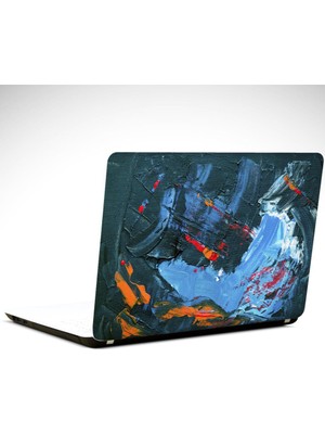 Koyu Renkler Turuncu Soyut Laptop Sticker