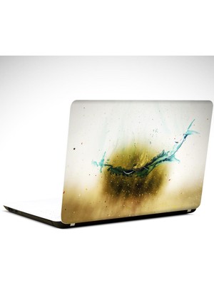 Soyut Sarı Yeşil Laptop Sticker