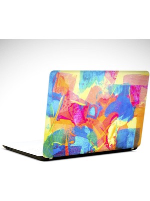 Pembe Mavi Tatlı Renkler Soyut Laptop Sticker