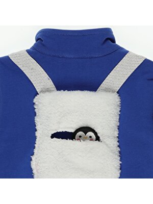 Panço Erkek Bebek Penguen Peluş Cepli Sweatshirt