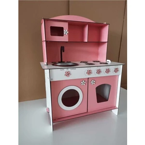 Bahadır Grup Pembe Ahşap Oyuncak Mutfak
