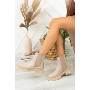 Çift Lastikli Sade Yeni Trend  Deri Oropedik Kadın Bot