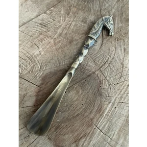 Antik Sarı Ayakkabı Çekeceği Pirinç Ayakkabı Çekecek Kerata 28CM