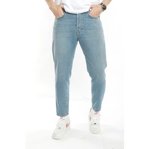 The Trend Man Taşlamalı Mavi Boyfriend Jeans Pantolon