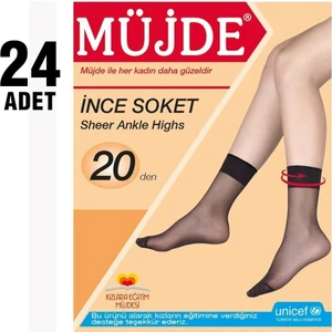 20 Den Ince Soket Çorap 24'lü