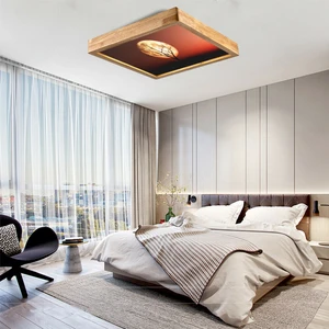 Wood Design World Ahşap Çerçeve Tavan LED Aydınlatma
