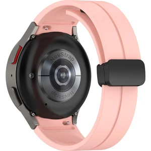 Novstrap Samsung Galaxy Watch 5 Seri 40MM 44MM Uyumlu Kordon Metal Magnet D Tokalı Silikon Kayış