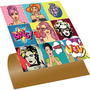 Kendinden Yapışkanlı Karma Popart Desenli Pvc Karo 30X30 cm 4'lü 0,36 M2