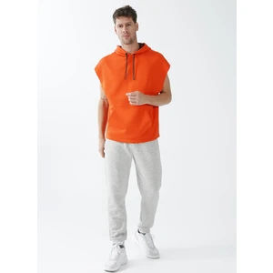 Fabrika Sports Kapüşon Yaka Düz Turuncu Erkek Sweatshirt Lusı