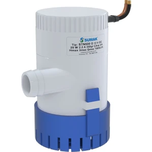 STN500G Sintine Dalgıç Pompa 3 Mss 1500 Litre/h 12 Volt -Manuel-