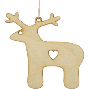Yılbaşı Süsü Çam Ağacı Süsü Boyanabilir 5 Adet Geyik 7 cm