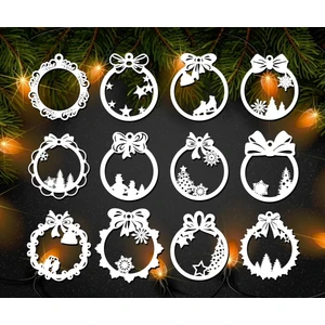 Yılbaşı Süsü Çam Ağacı Süsü  12 Adet  6-7cm