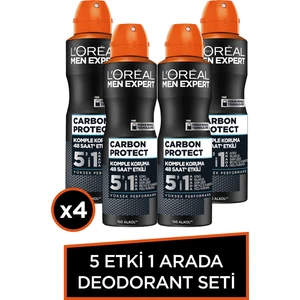 4'Lü Men Expert Carbon Protect Deodorant Seti