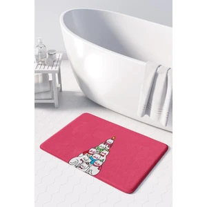 Sevimli Tasarımlı Yılbaşı Dekoru Banyo Paspası, Kaymaz Taban, Makinede Yıkanabilir, Yeni Yıl Paspası 50x80 Cm