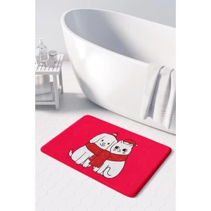 Sevimli Tasarımlı Yılbaşı Dekoru Banyo Paspası, Kaymaz Taban, Makinede Yıkanabilir, Yeni Yıl Paspası 50x80 Cm