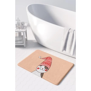 Sevimli Tasarımlı Yılbaşı Dekoru Banyo Paspası, Kaymaz Taban, Makinede Yıkanabilir, Yeni Yıl Paspası 50x80 Cm