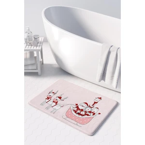 Sevimli Tasarımlı Yılbaşı Dekoru Banyo Paspası, Kaymaz Taban, Makinede Yıkanabilir, Yeni Yıl Paspası 50x80 Cm
