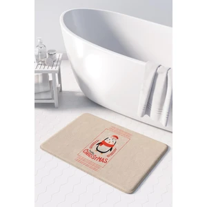 Sevimli Tasarımlı Yılbaşı Dekoru Banyo Paspası, Kaymaz Taban, Makinede Yıkanabilir, Yeni Yıl Paspası 50x80 Cm
