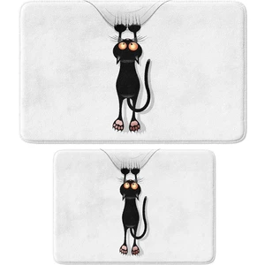 Sevimli Tasarımlı Mikrofiber 2'li Takım Banyo Paspası, Kaymaz Taban, Makinede Yıkanabilir (40x60 Cm - 50x80 Cm)