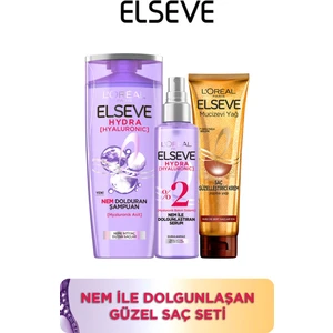 Hydra Şampuan + Serum + Mucizevi Yağ Saç Güzelleştirici Krem Seti - Kuru ve Sert Saçlar