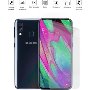 Kip GSM Samsung Galaxy A40 Ekran Koruyucu Tam Kaplayan Esnek Kırılmaz Nano Temperli