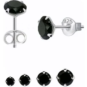 Adal Silver Kadın Gümüş Tektaş Küpe 3/4/5/6/7 mm Zirkon Taşlı Çivili