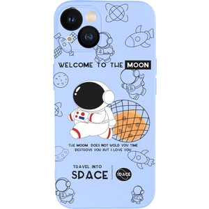 iPhone 13 Sevimli Astronot Desenli Premium Silikonlu Telefon Kılıfı