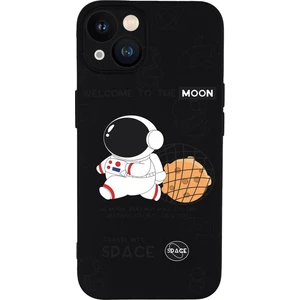 iPhone 13 Sevimli Astronot Desenli Premium Silikonlu Telefon Kılıfı