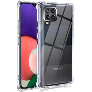 Caseart Samsung Galaxy M12 Kapak Kamera Korumalı Antişok Airbag Köşe Korumalı Silikon Şeffaf Kılıf