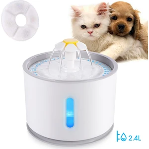 Kedi Köpek Otomatik Su Pınarı Su Çeşmesi LED Işık Göstergeli Su Sebili Kabı 2,4 Lt Usbli