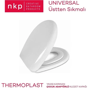 Üniversal Çocuk Adaptörlü Yavaş Kapanan Klozet Kapağı NKP0340