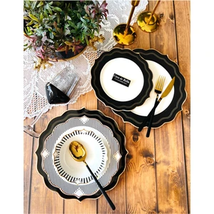 Casa De Bella Dark Bone Porselen 48 Parça 12 Kişilik Yemek Takımı