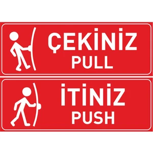 Itiniz Çekiniz Kapı Etiketi Sticker 10X30