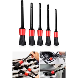 5'li Oto Araç Iç ve Dış Detaylı Temizlik Fırça Seti Detail Dash Brush Set Araç Oto ve Motosiklet Bakımı