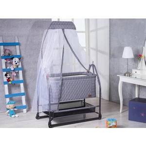 Roma Anne Yanı Sepet Beşik Tekerlekli Sabitlemeli Cibinlikli Katlanır Portatif  Sepet Beşik