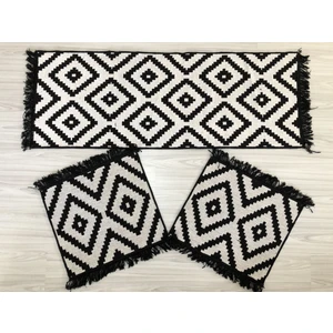 Elmass Oto Koltuk Kılıfı 3'lü Set Çift Taraflı (Siyah-Beyaz)